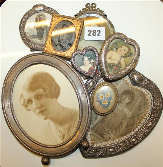 8 various silver on plate portrait pictures